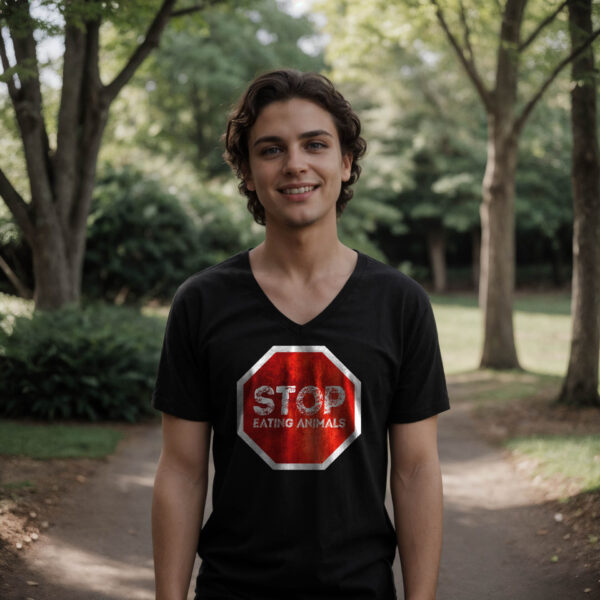 t-shirt: Stop Eating Animals V-Neck