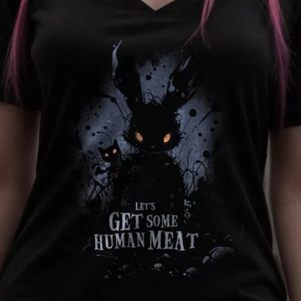 t-shirt: Human Meat V-Neck (Recycled)