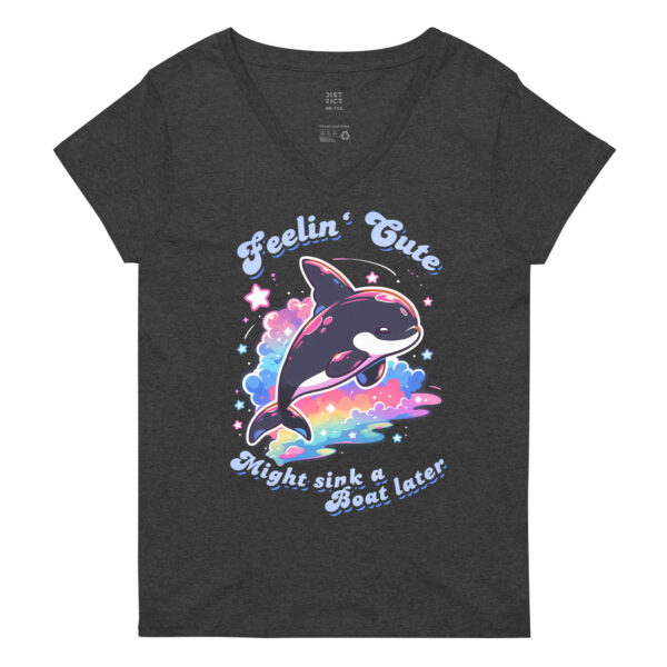 t-shirt: Cute Orca V-Neck (Recycled)