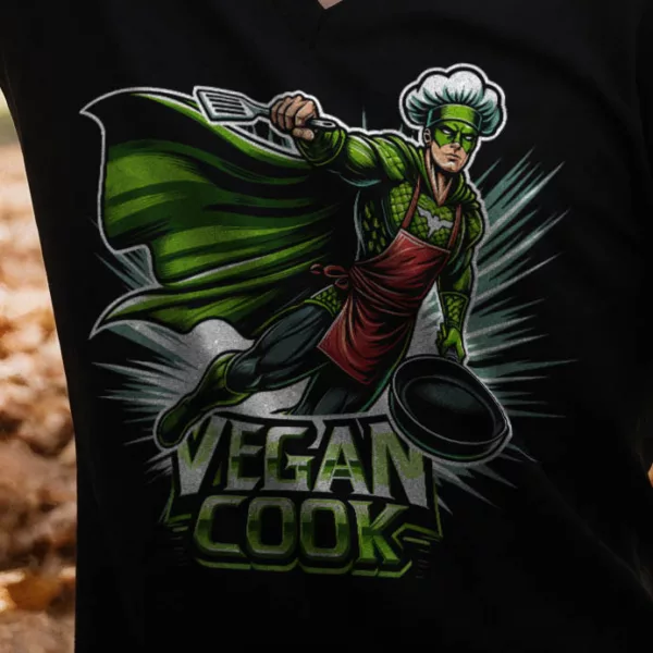 v-neck: Vegan Cook Hero V-Neck