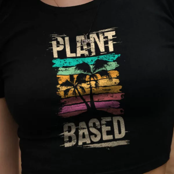 crop-top: Plant-Based Sunset Beach Crop-Top