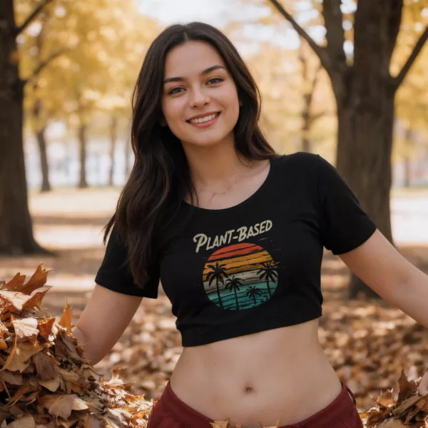 t-shirt: Plant-Based Sunset Crop-Top