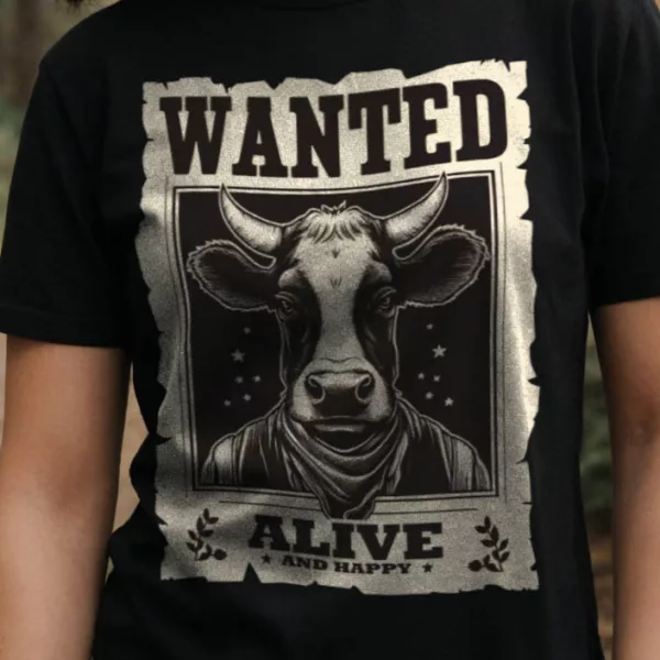 t-shirt: Wanted Cow (Bio)