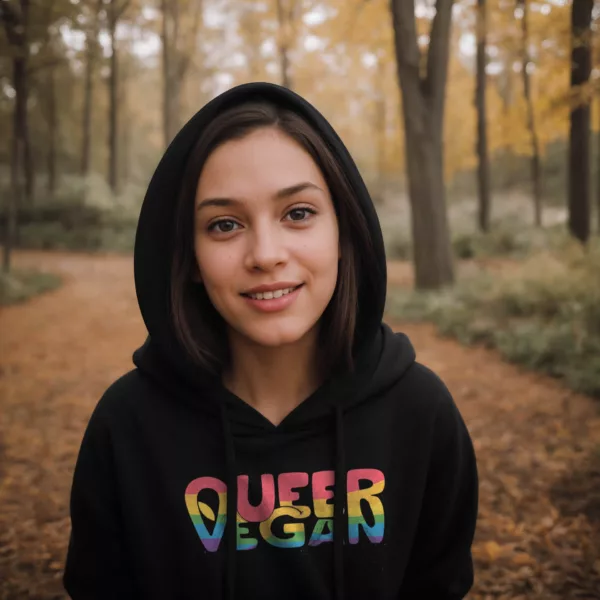 t-shirt: Queer Vegan 2.0 Hoodie