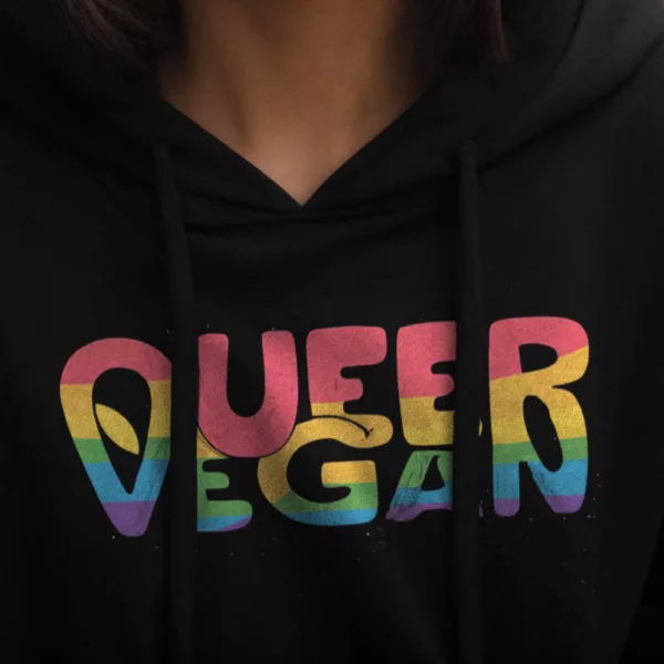 t-shirt: Queer Vegan 2.0 Hoodie