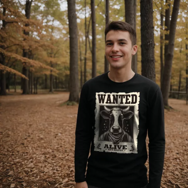 t-shirt: Wanted Cow Longsleeve