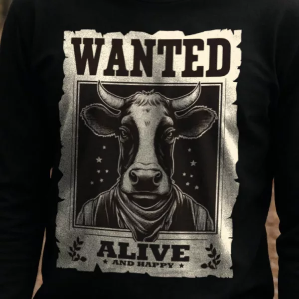 t-shirt: Wanted Cow Longsleeve