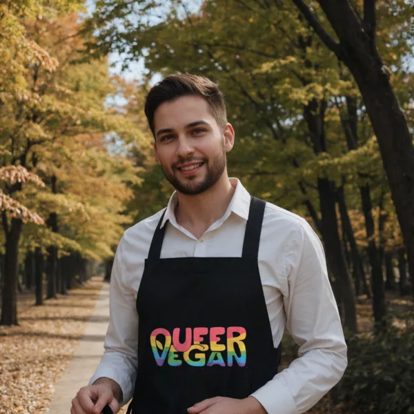 t-shirt: Queer Vegan 2.0 Grillschürze (Bio)