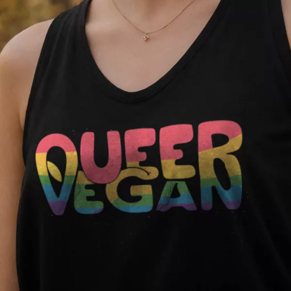 t-shirt: Queer Vegan 2.0 Tank-Top