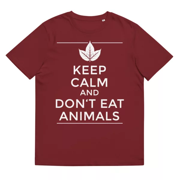 t-shirt: Keep Calm and Don't Eat Animals (Bio)