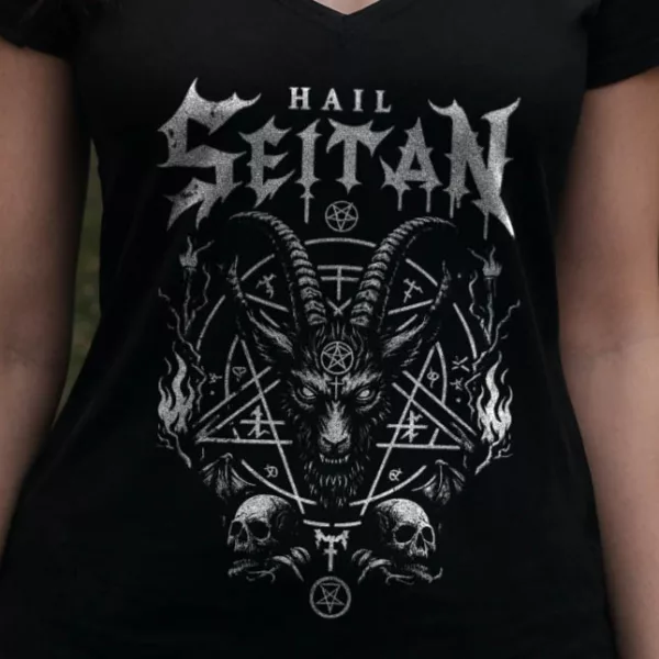 t-shirt: Hail Seitan V-Neck (Recycled)