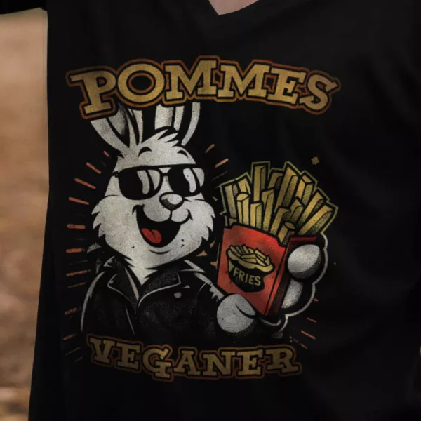 t-shirt: Pommesveganer 2.0 V-Neck