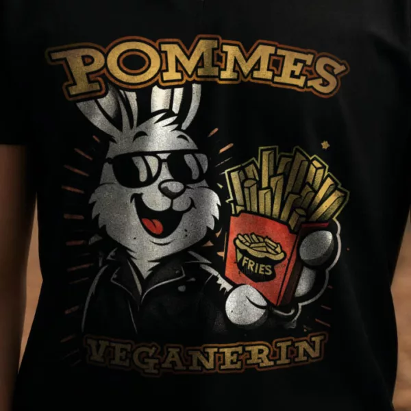 t-shirt: Pommesveganerin 2.0 V-Neck