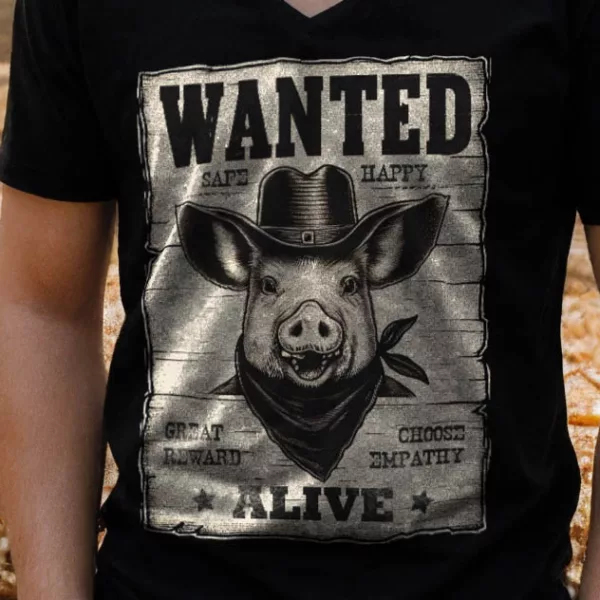 t-shirt: Wanted Pig V-Neck