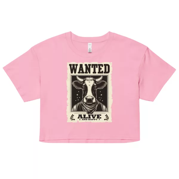 crop-top: Wanted Cow Crop-Top