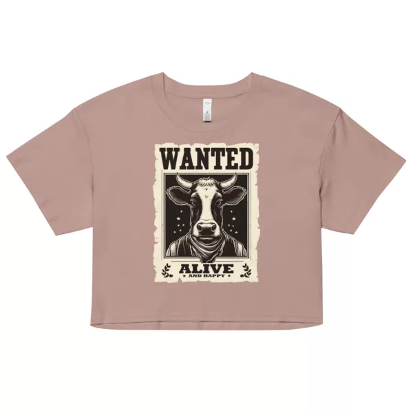 crop-top: Wanted Cow Crop-Top