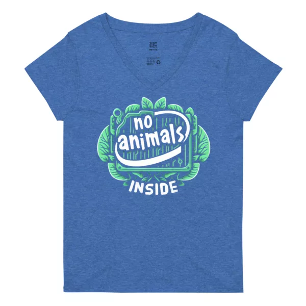 t-shirt: No Animals Inside V-Neck (Recycled)