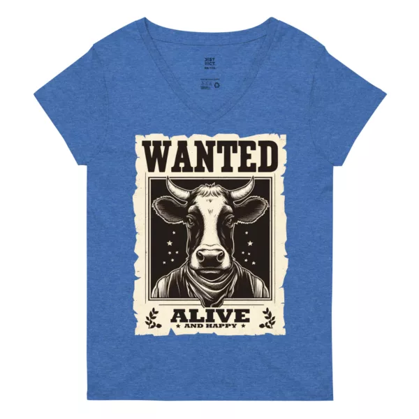 t-shirt: Wanted Cow V-Neck (Recycled)