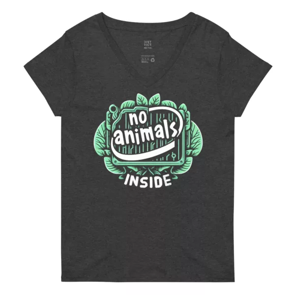 t-shirt: No Animals Inside V-Neck (Recycled)