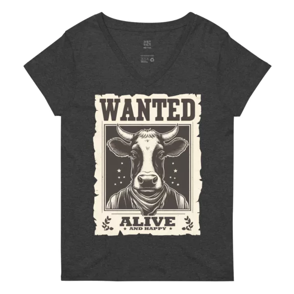 t-shirt: Wanted Cow V-Neck (Recycled)