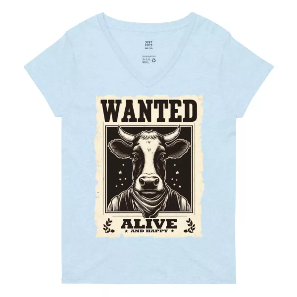 t-shirt: Wanted Cow V-Neck (Recycled)