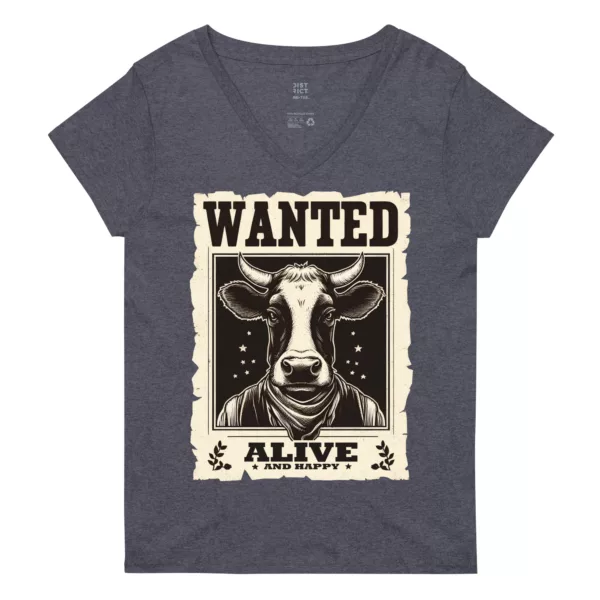 t-shirt: Wanted Cow V-Neck (Recycled)