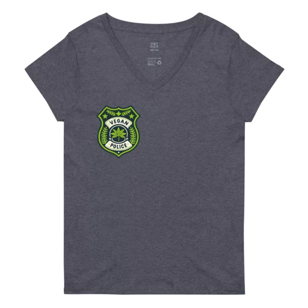 t-shirt: Vegan Police V-Neck (Recycled)