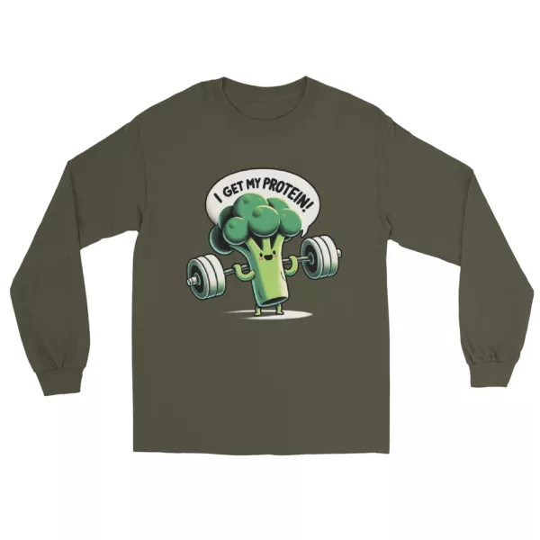 t-shirt: I Get My Protein Longsleeve