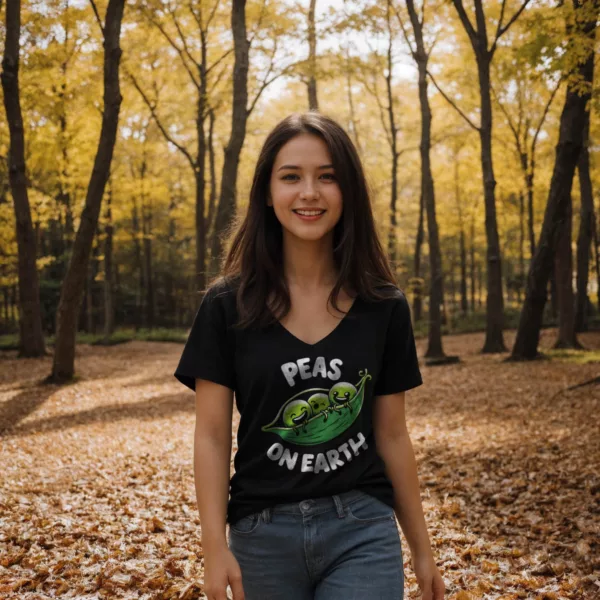 recycletes: Peas on Earth V-Neck (Recycled)