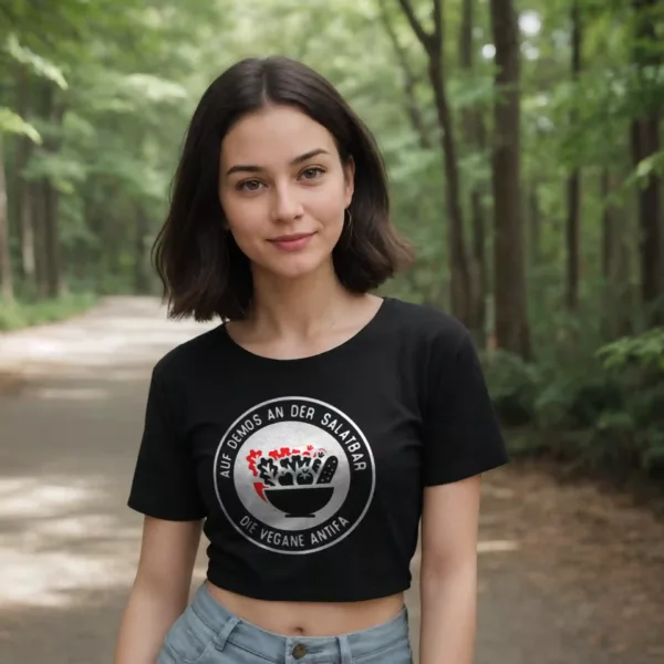 t-shirt: Vegane Antifa Crop-Top