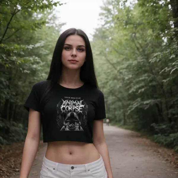 t-shirt: Animal Corpse Crop-Top