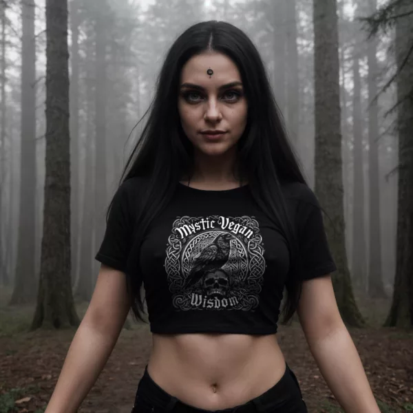 t-shirt: Mystic Vegan Wisdom Crop-Top