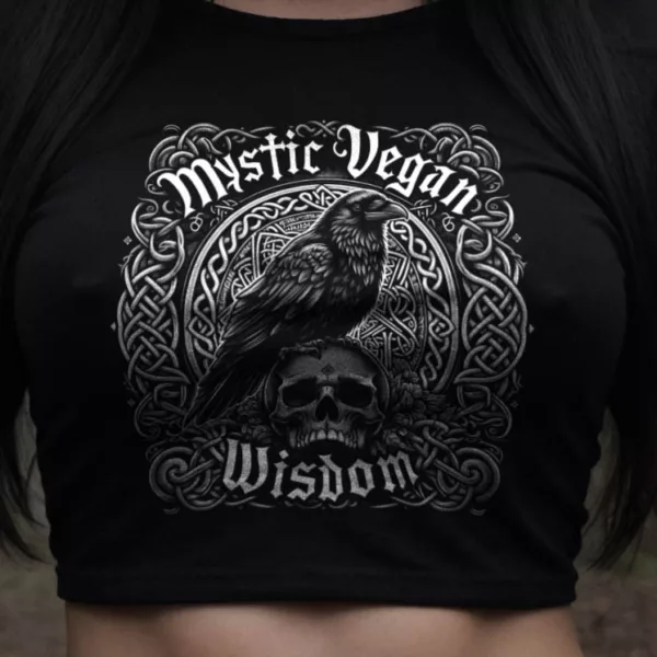 t-shirt: Mystic Vegan Wisdom Crop-Top