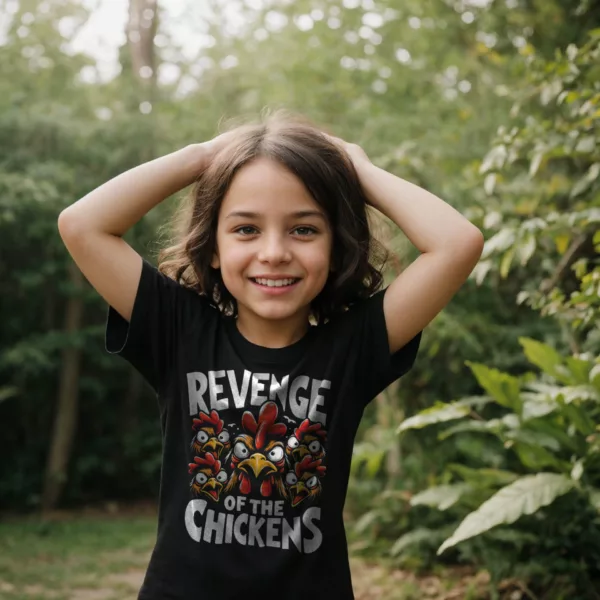 t-shirt: Revenge of the Chickens (Bio Kids)