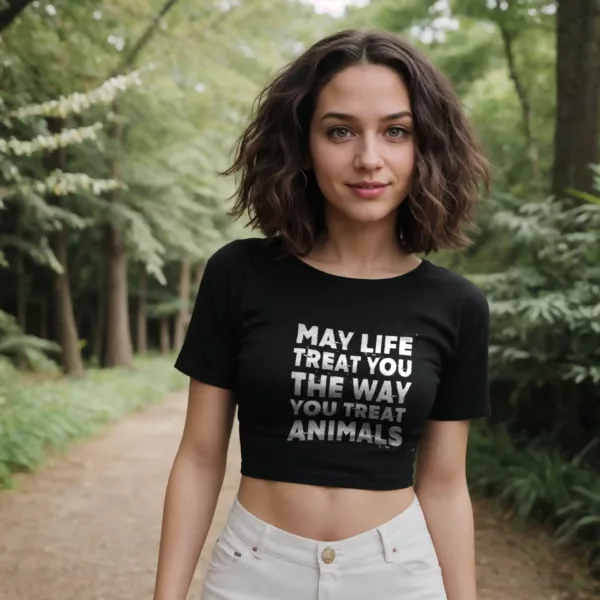 t-shirt: May Life Treat You Crop-Top