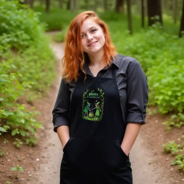Eat Plants Do Witchcraft Grillschürze (Bio) – Bild 2