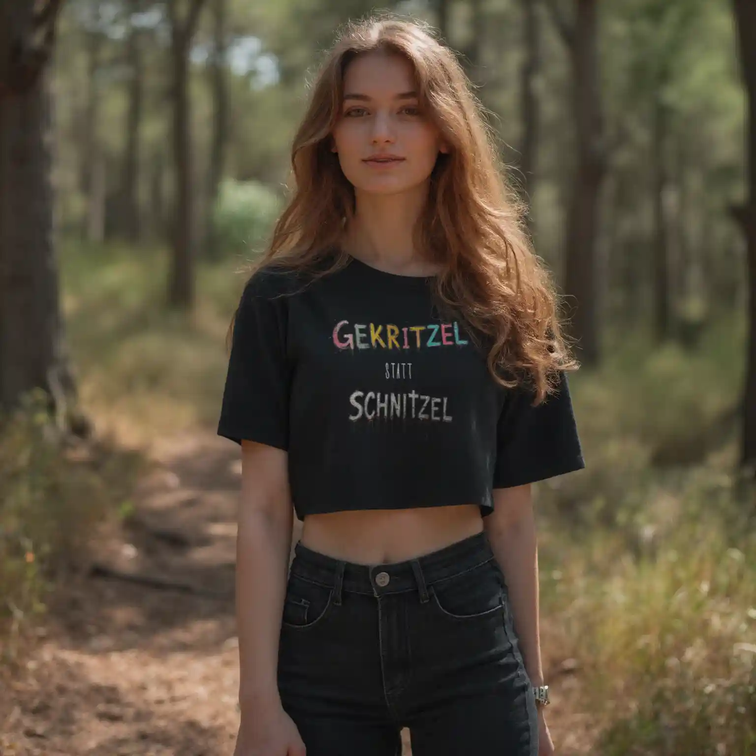 Gekritzel statt Schnitzel Crop-Top 30 Gekritzel statt Schnitzel Crop-Top – Bild 2