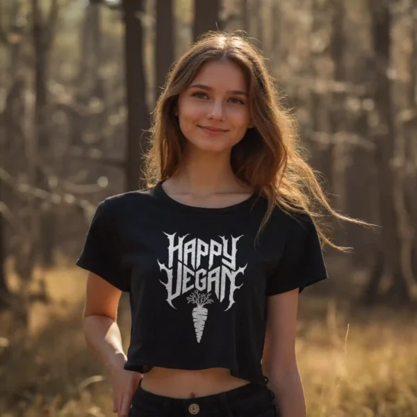 Happy Vegan Crop-Top – Bild 2