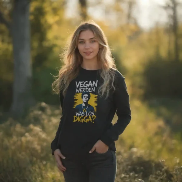 Vegan werden was los Digga Longsleeve – Bild 2