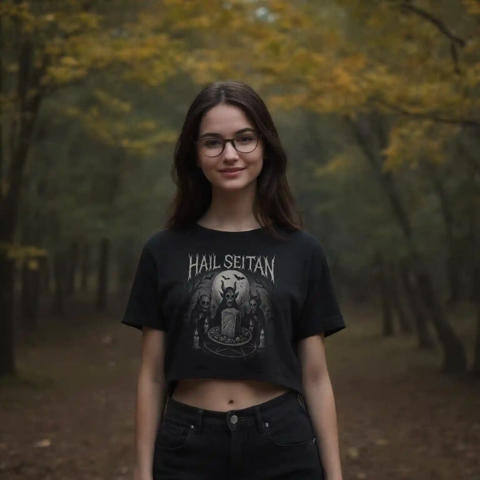 Hail Seitan (Halloween) Crop-Top 14 Hail Seitan (Halloween) Crop-Top – Bild 2