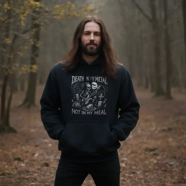 Death in my Metal (Halloween) Hoodie – Bild 2