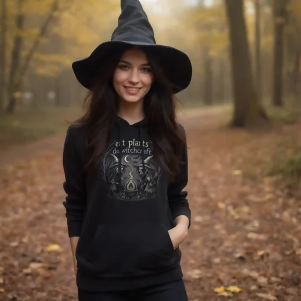 Eat Plants Do Witchcraft (Halloween) Hoodie – Bild 2