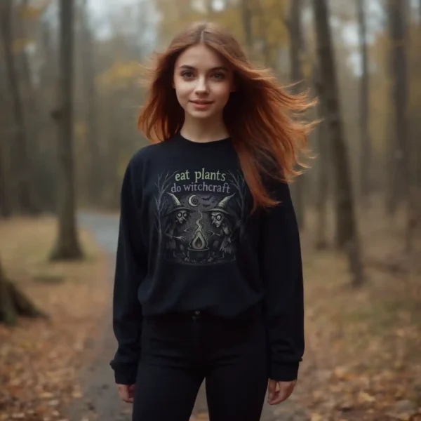 Eat Plants Do Witchcraft (Halloween) Longsleeve – Bild 2