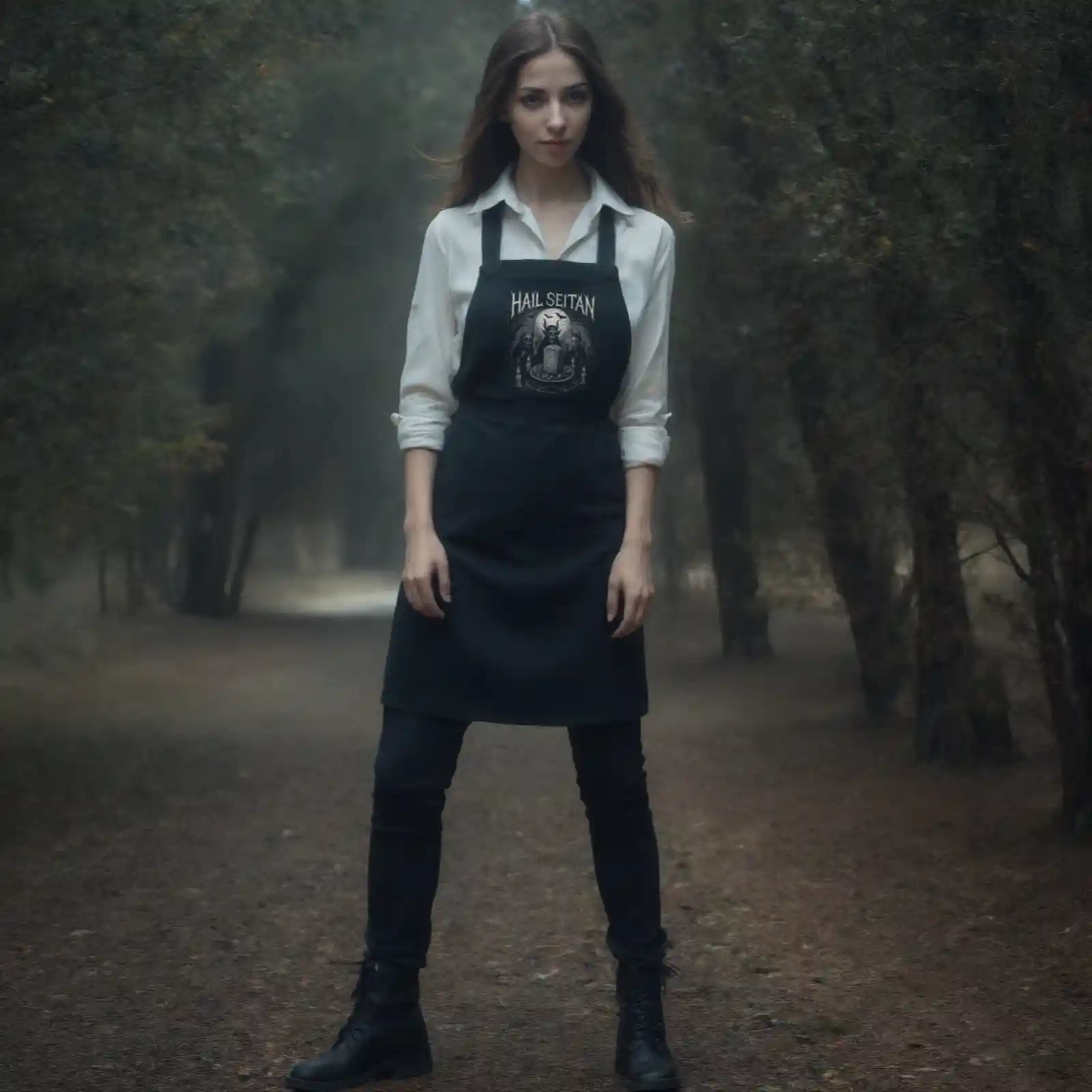 Hail Seitan (Halloween) Grillschürze (Bio) 10 Hail Seitan (Halloween) Grillschürze (Bio) – Bild 2
