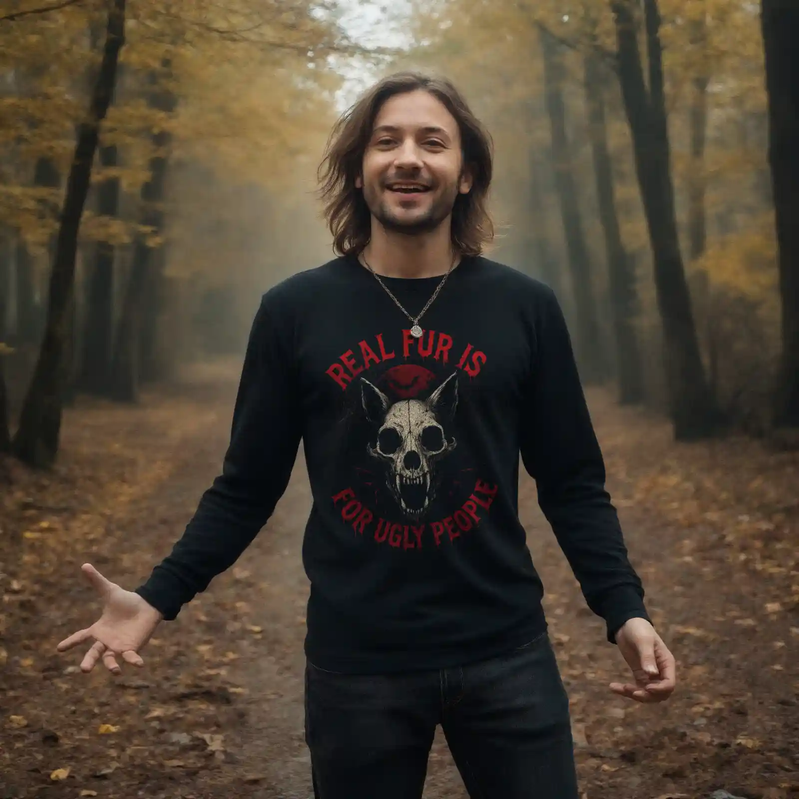 Real Fur Is For Ugly People (Halloween) Longsleeve 16 Real Fur Is For Ugly People (Halloween) Longsleeve – Bild 2